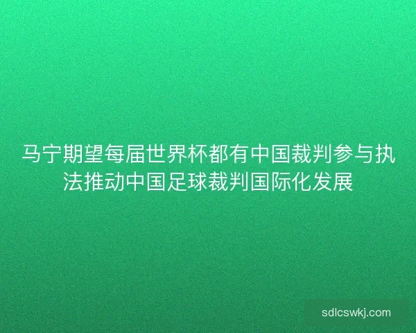 马宁期望每届世界杯都有中国裁判参与执法推动中国足球裁判国际化发展