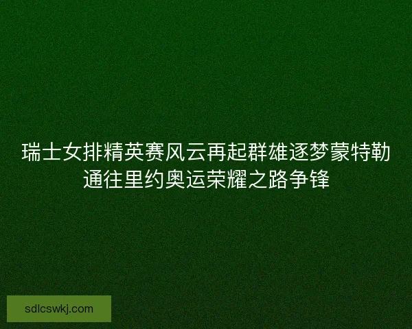 瑞士女排精英赛风云再起群雄逐梦蒙特勒通往里约奥运荣耀之路争锋